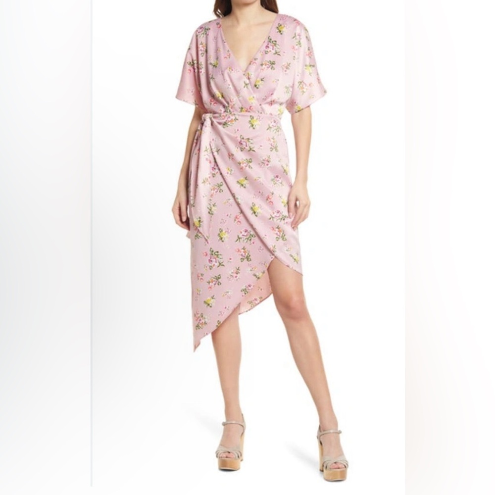 NWT Charles‎ Henry Pink Short Sleeve Floral Dress | Size S | D1
